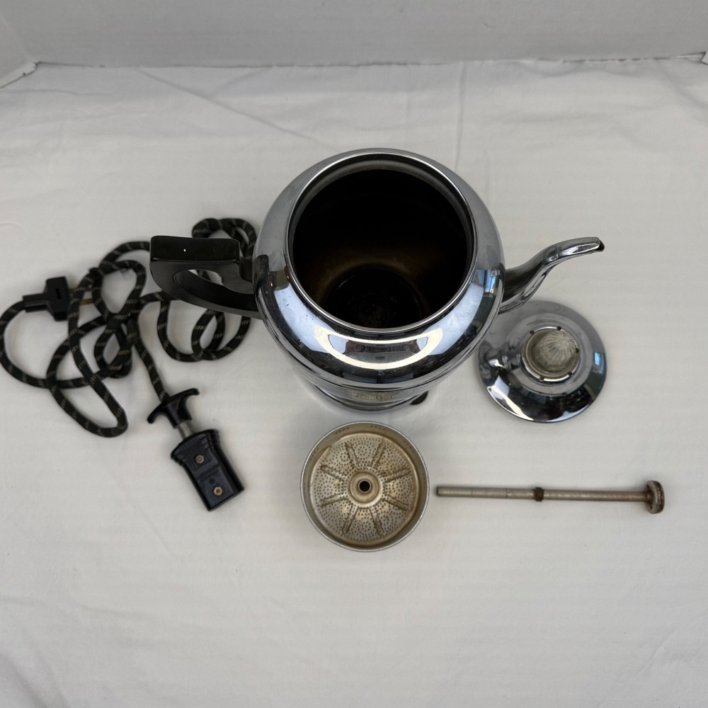 Vintage Faberware Electric Coffee Percolator #201 Etched Laurel Wreath Bakelite - Picture 9 of 9